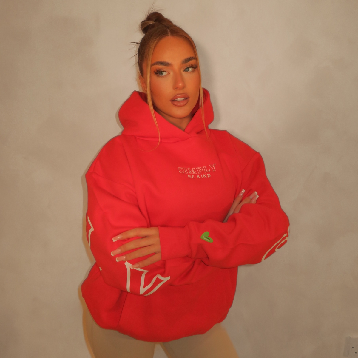 CRIMSON GLOW STATEMENT HOODIE